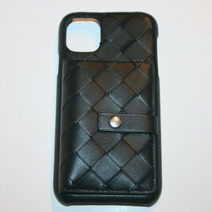 Bottega DUST BAG AND Veneta Leather Woven Iphone 11 Phone Case Wallet